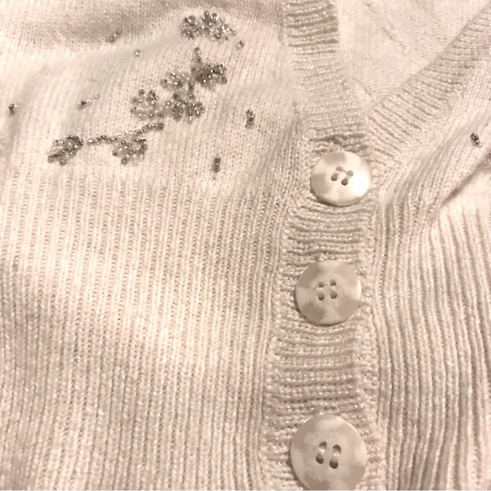 Vintage Beaded Angora Blend Cardigan - Picture 12 of 14